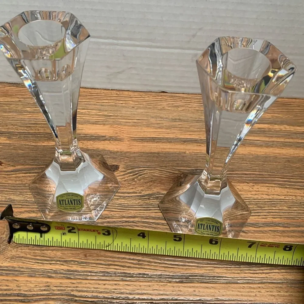 Atlantis Crystal Candle Holders Elegant Home Accents